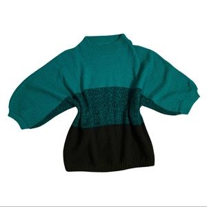 Ombré Teal Stripe Sweater